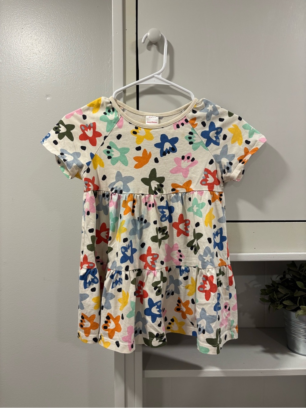 Hanna Andersson Cream Top with Multi-Color Floral Print